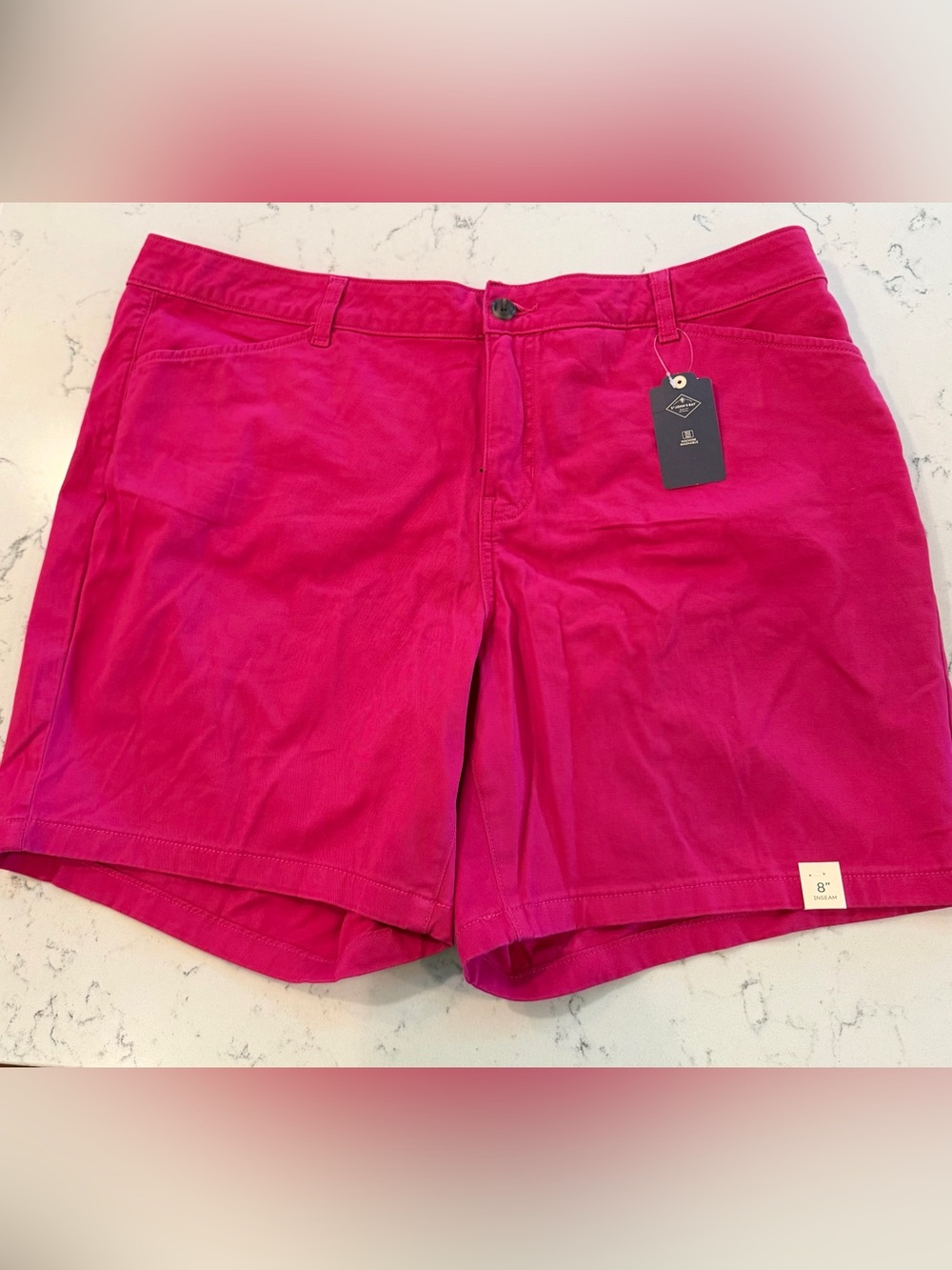 NWT St. John’s Bay Secretly Slender Women’s Shorts 18W Pink 8” Inseam